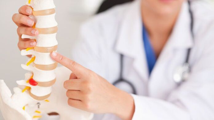 explanation of lumbar osteochondrosis in the lumbar model